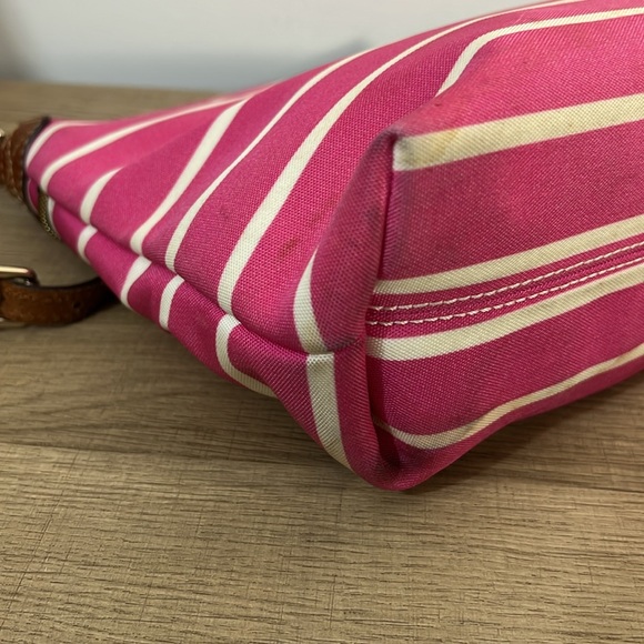 Dooney and Bourke, pink white striped canvas bag Crossbody - Picture 8 of 16
